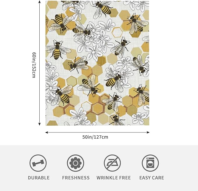 Fleece Throw Blanket for Couch, Sofa, Car, Bed, 60"x50" Cozy Soft Lightweight Fuzzy Flannel Warm Blanket Suitable for All Seasons (Bee)