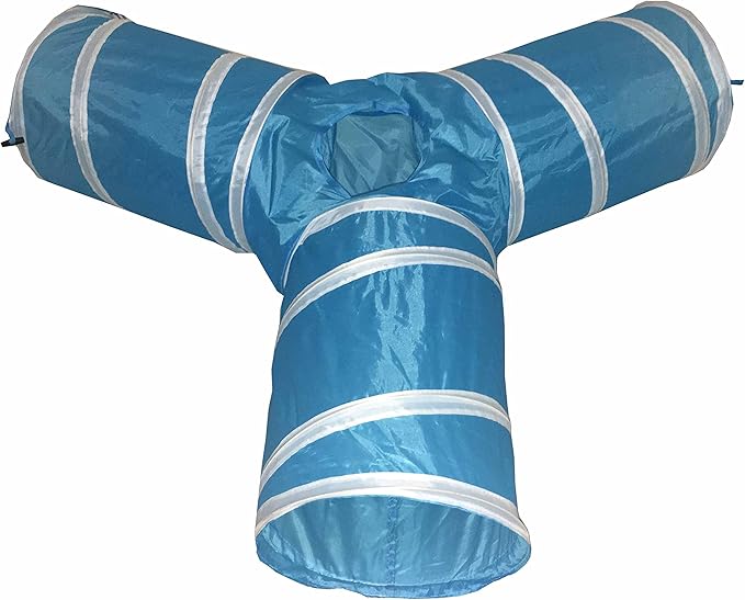 Pet Life ® 3-Way Kitting-Go-Seek Interactive Collapsible Passage Kitty Cat Tunnel