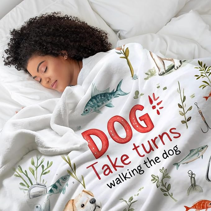 Tupmnbry Dog Throw Blanket Cute Dog Animal Pattern Blanket Super Soft Flannel Fleece Blankets Lightweight Fluffy Plush Bed Blanket for Bedding Sofa and Travel 50"X60"