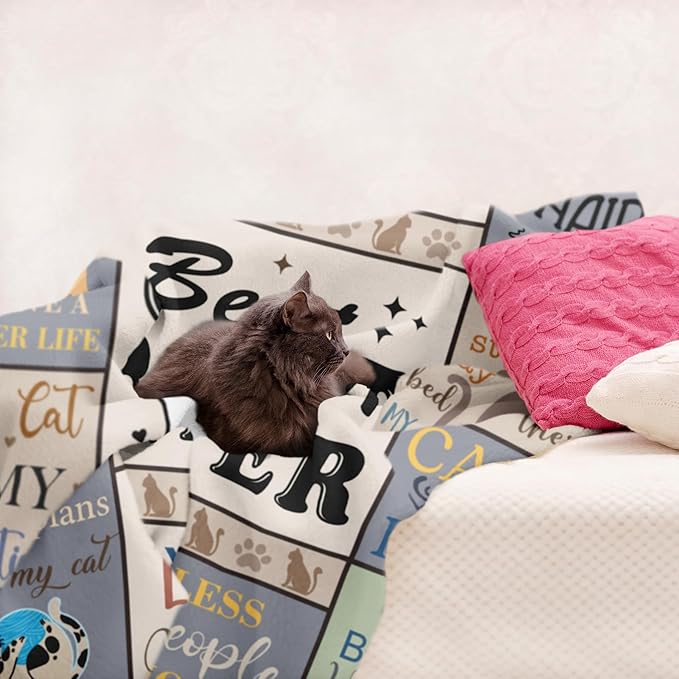 XALAZY Cat Mom Gifts Blanket 50"X60", Cat Lover Gifts for Women, Cat Gifts for Cat Lovers, Gifts for Cat Lovers, Cat Mom Gifts for Women, Funny Cat Themed Gifts, Cat Lady Gifts, Best Cat Mom Gifts