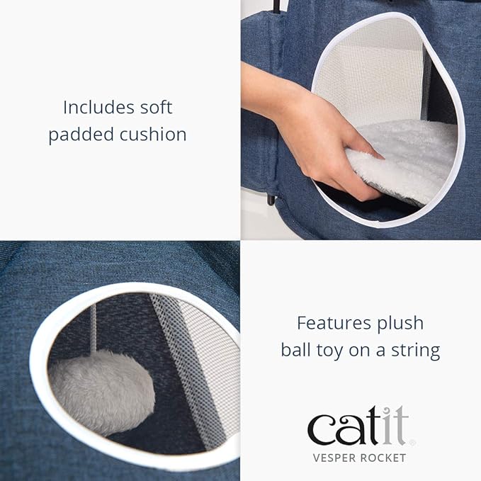 Catit Vesper Rocket Cat Tower, Blue, 42001
