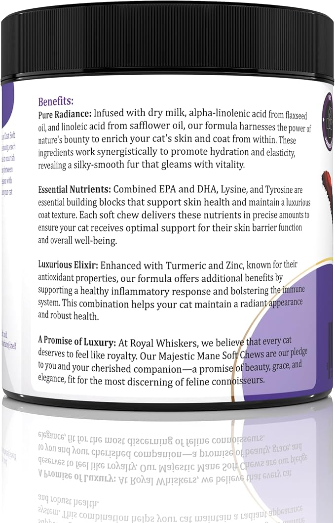 Cat Allergy Relief for Cats - Vet-Formulated Omega-3 & Omega-6, Zinc & Taurine, All-Natural Allergy Relief for Cats, Itchy Skin Treatment, Made in USA, Grain-Free - 90 Chews (270g)