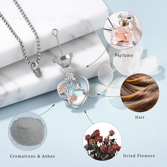 Aniu Cremation Jewelry for Ashes S925 Sterling Silver Urn Necklace Memorial Necklace for Human Ashes of Loved Ones Keepsake Pendant for Men Women