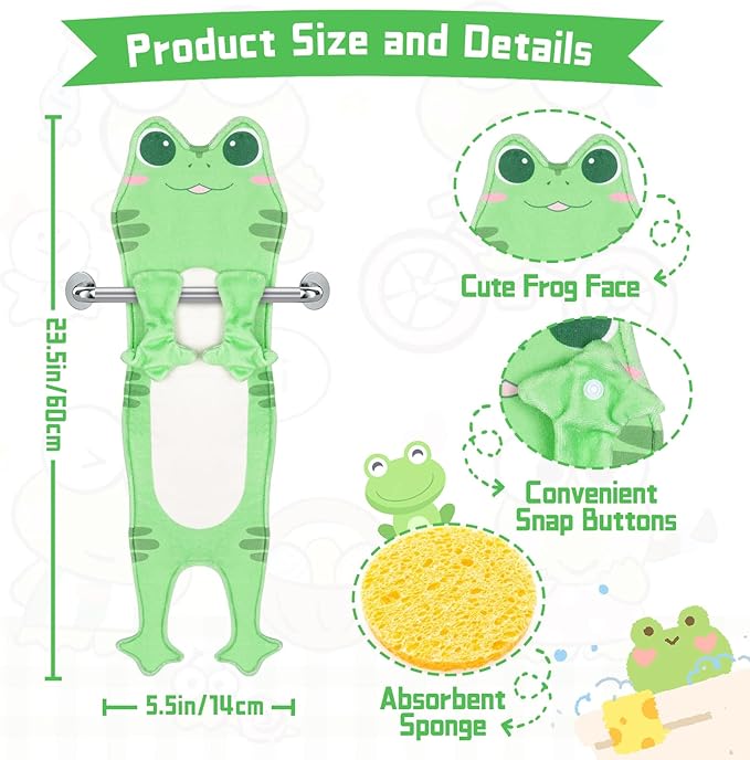 Funny Frog Hand Towels for Kitchen Bathroom - Cute Hand Towels Frog Decor Kitchen Towels, Soft Hanging Hand Towels for Bathroom Decor, Birthday Frog Gifts for Women Mom