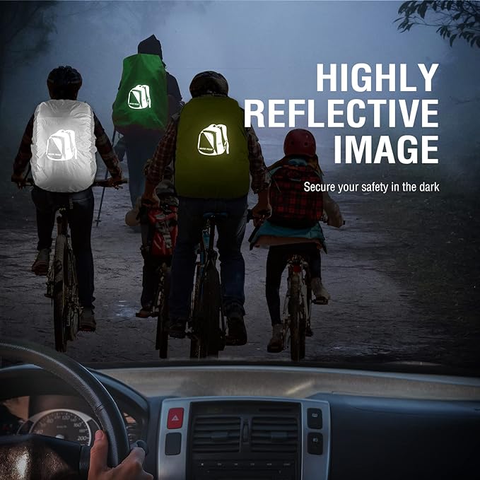 Backpack Rain Cover for (10-95L),Waterproof Backpack Cover with Reflective Strip,Outdoor Backpack Cover for Hiking,Camping,Biking,Traveling