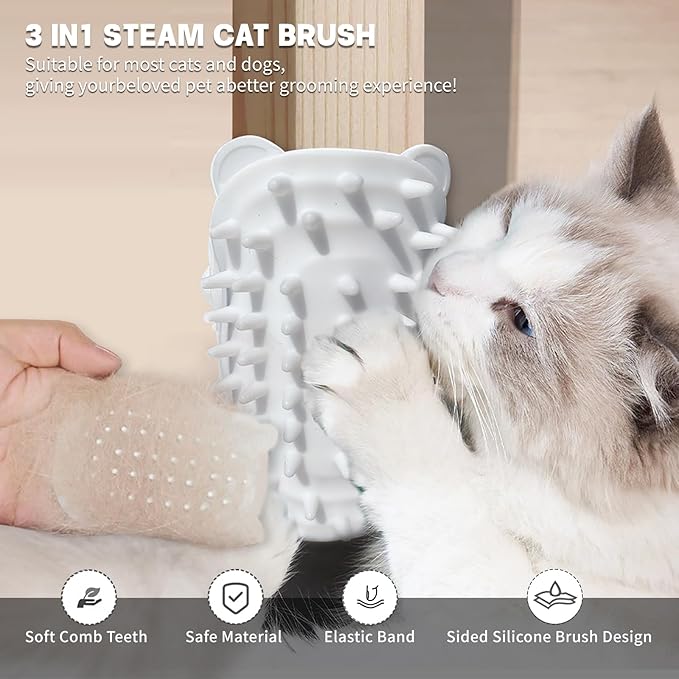 2Pcs Cat Self Grooming Brush, Pet Tickling Artifact for Cats Tickling Comb Pet Brush for Long Short Hair Cat Dog Tickling Tool, Reduce Shedding, Scratching and Itchiness, Silicone Cat Self Scratcher