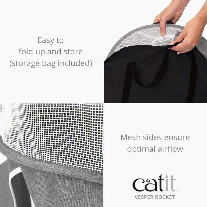 Catit Vesper Rocket Cat Tower, Grey, 42002, Blue