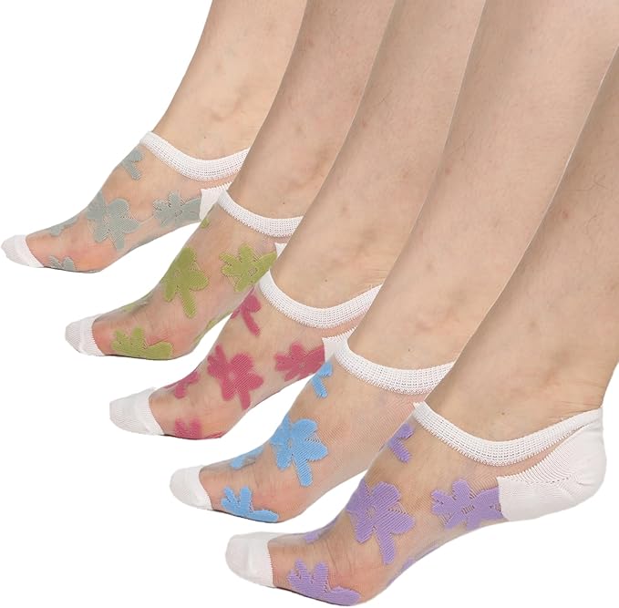 Benefeet Sox Sheer No Show Socks Women Girls Cute Thin Mesh Low Cut Liner Socks for Loafers Boat Shoes