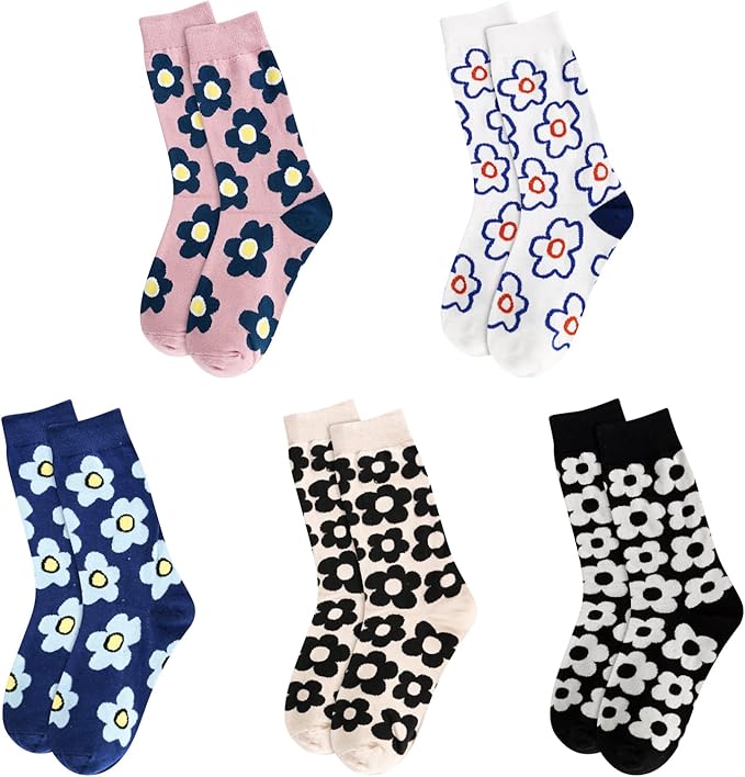 Benefeet Sox Womens Novelty Funny Crew Socks Girls Cute Animal Colorful Floral Patterned Silly Funky Casual Cotton Socks