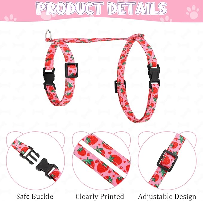 2 Pack Cat Harness and Leash, Escape Proof Adjustable Kitten Harness with Leash Collar, Lightweight Soft and Comfortable, for Small Medium Cat Safe Walking and Travel