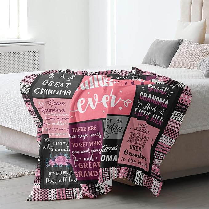 Great Grandma Gifts Blanket, 60"x50", Christmas/Birthday Gifts for Great Grandmother