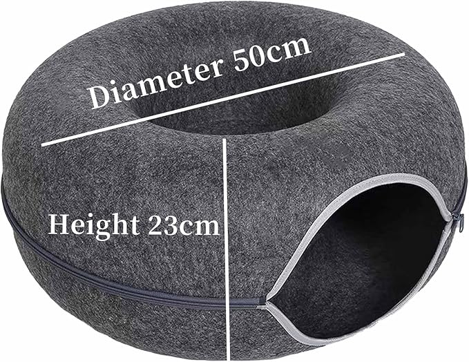 Cat tunnel bed, Removable Cat Nest, Felt cat donut, Felt Tunnel Cat Nest, Four Seasons Available cat nest, Semi-Closed Washable Cat Tunnel Nest Detachable Beds for Puppies, Kittens