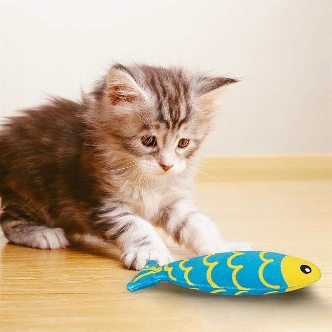 Catnip Toys for Indoor Cats, Natural Catnip Cat Toys Kitten Toys - 8 PCS Fish Cat Toys Set for Boredom