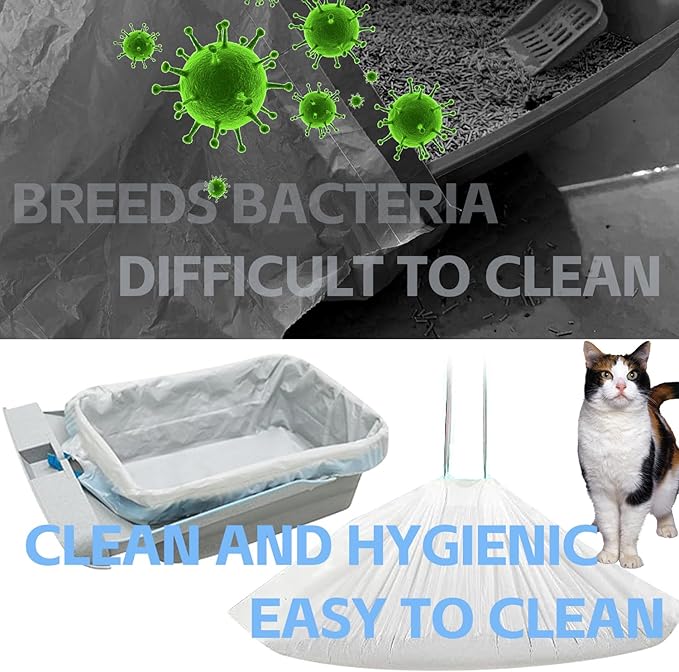 80 Count Litter Bags Compatible with Neakas M1 and Open-Top Self-Cleaning Cat Litter Box, 4 Rolls Cat Litter Waste Receptacles Bags (M1, 80 Count)