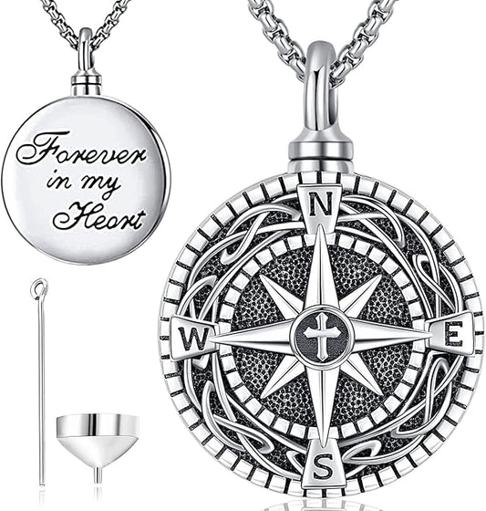 Aniu Cremation Jewelry for Ashes S925 Sterling Silver Urn Necklace Memorial Necklace for Human Ashes of Loved Ones Keepsake Pendant for Men Women