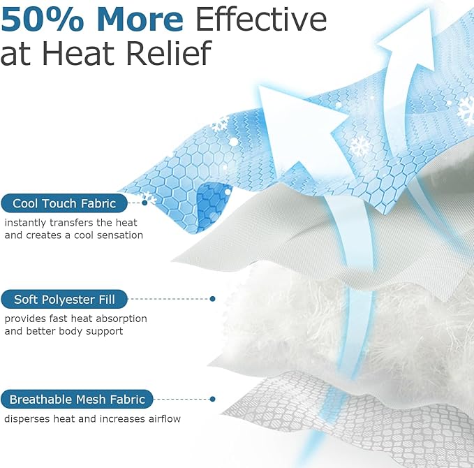 Mora Pets Dog Cooling Mat Breathable Cooling Pad for Dog Cats Washable Pet Cooling Mat for Indoor Outdoor Pets with Non-Slip Bottom Light Grey 40'' x 28'' Large