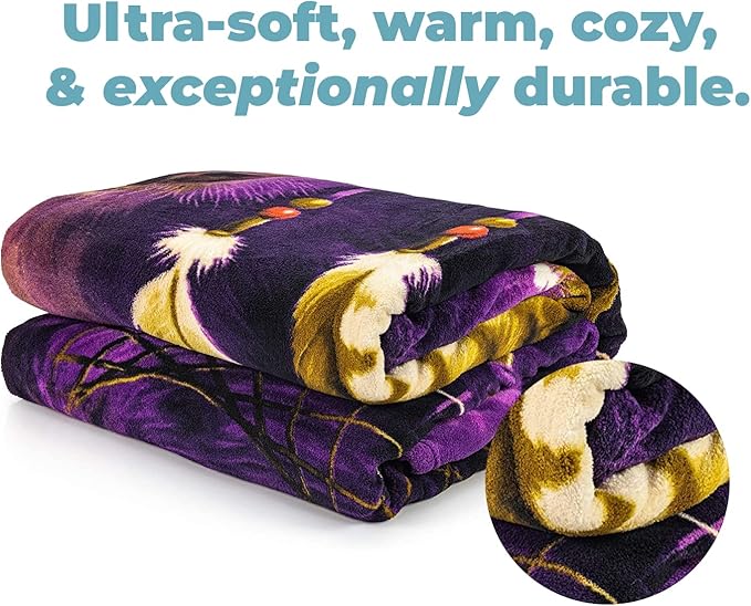 Dawhud Direct Dreamcatcher Wolf Fleece Blanket - 75x90 Inch Super Soft Plush Throw for Bed or Couch - King Size Wolf Blanket for Women, Men and Kids - Cozy Dreamcatcher Decor for Bedroom, Living Room