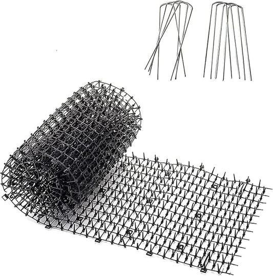 Homarden Outdoor Training Mat for Cats (13 ft) - Cat Scat Mat Indoor and Outdoor - Cat Spikes with 12 Garden Staples to Keep of Dog Off Couch and Keep Cats Out of Yard