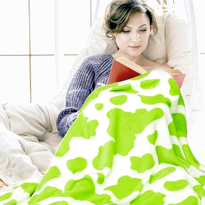 Fleece Blankets Throw Blanket Soft Fuzzy Cute Green Fleece Blanket for Couch