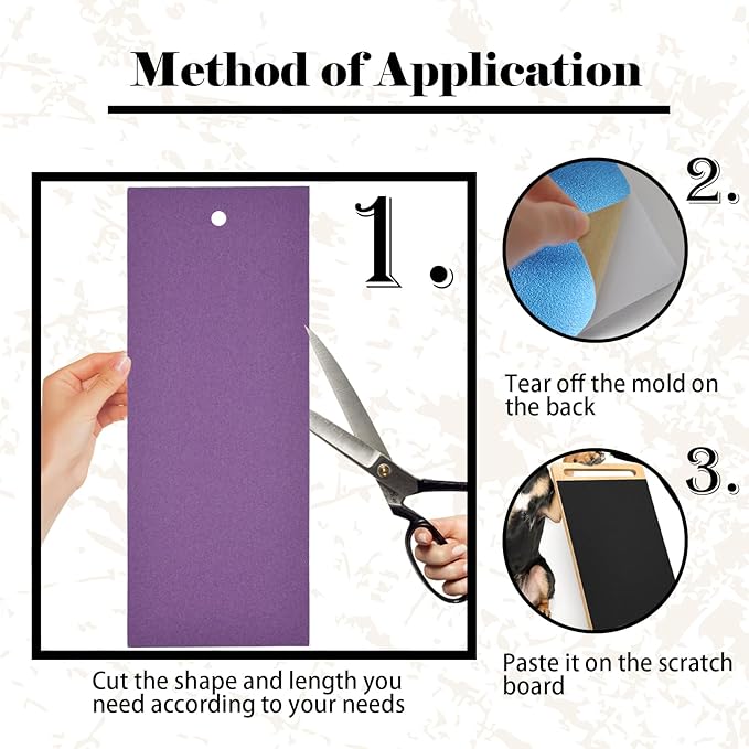 6 PCS Cat Nail File Scratching Strips,5.5x14.6''Nail File for Cats Scratch Liner,Cat Nail File Scratcher with Hanging Hole Peel Stick Kitten Scratching Manicure Sandpaper for Litter Box(Purple)