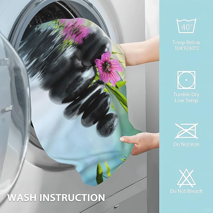 Zen Spa Hand Towels Set of 2,Green Bamboo Flower Soft Fingertip Bath Towel Small Face Washcloths Decor Kitchen Towel for Hotel Spa Gym Sport 28x14in