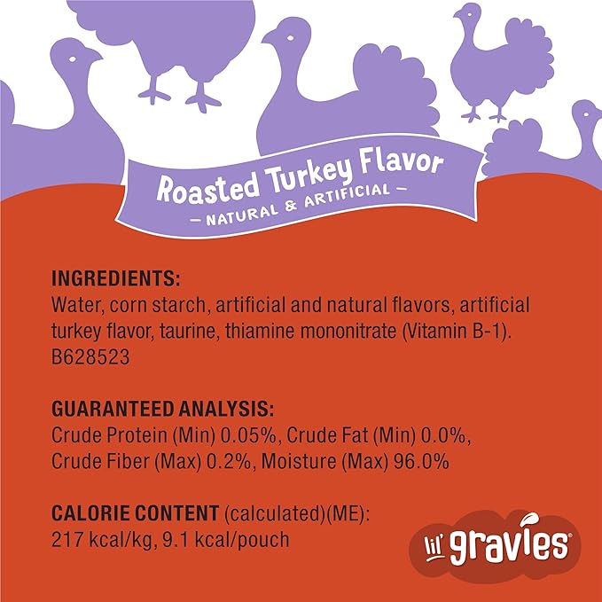 Purina Friskies Lil' Gravies Roasted Turkey Flavor Cat Food Lickable Cat Treats - (Pack of 16) 1.55 oz. Pouches