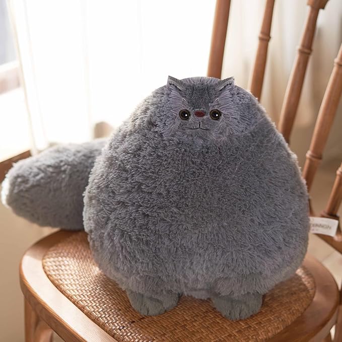 Cat Stuffed Animals, Stuffed Cat, Cat Plushies for Girls and Boys, Big Stuffed Cat for Christmas or Brithday, 12Inches, Grey