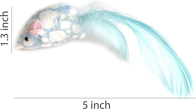 Cat Toy Mice for kitten feather bell mice blue chew toy pet toy