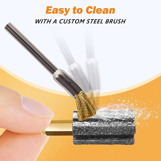 Anti-Clogging Dog Nail Grinder Wheel, Faster Cooling Pet Nail Grinding Head with Steel Brush Compatible with Casfuy & Many Brands for Small Medium Large & Anxious Dogs - Don't Cover It