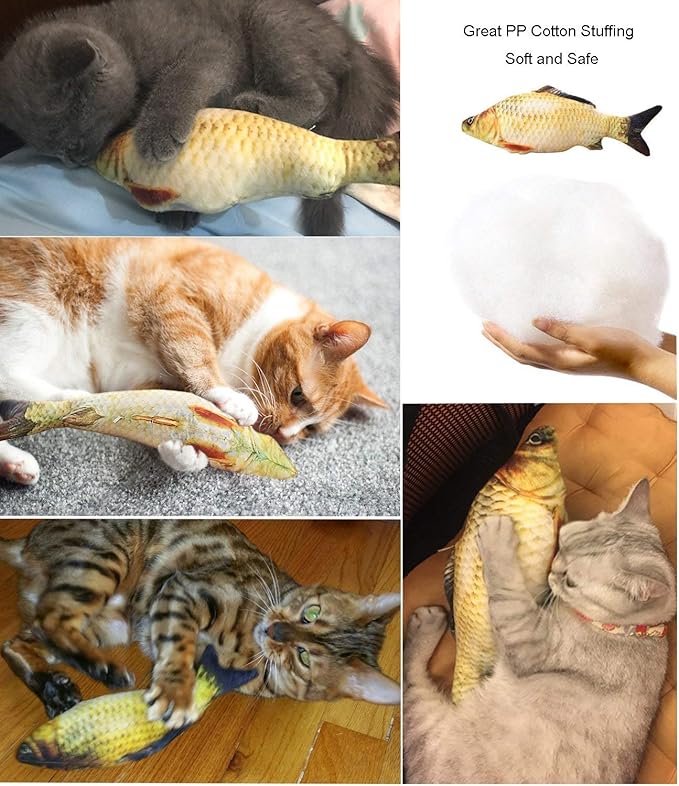 Cat Toys Set, Cat Retractable Teaser Wand, Catnip Fish, Interactive Cat Feather Toy, Mylar Crincle Balls, Two Cotton Mice, Four Fluffy Mouse