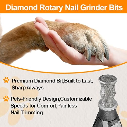 BGTEC Diamond Rotary Pet Nail Grinder Bits Dog Nail Grinder Replacement Head -2PCS 1/8" Replacement Grinder Wheel for Animals Nail Care (B+D)