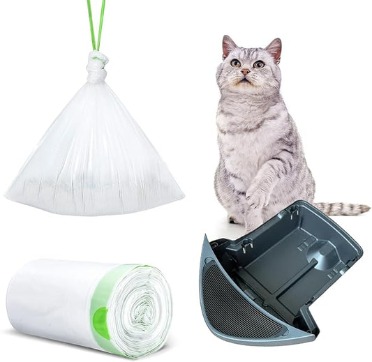 20 Count Waste Drawer Liners Bags Compatible with Litter Box Robot 4 and 3, Thick Self-cleaning Cat Litter Box Liners refill with Drawstring Heavy Duty 10-12 Gallons of Capacity