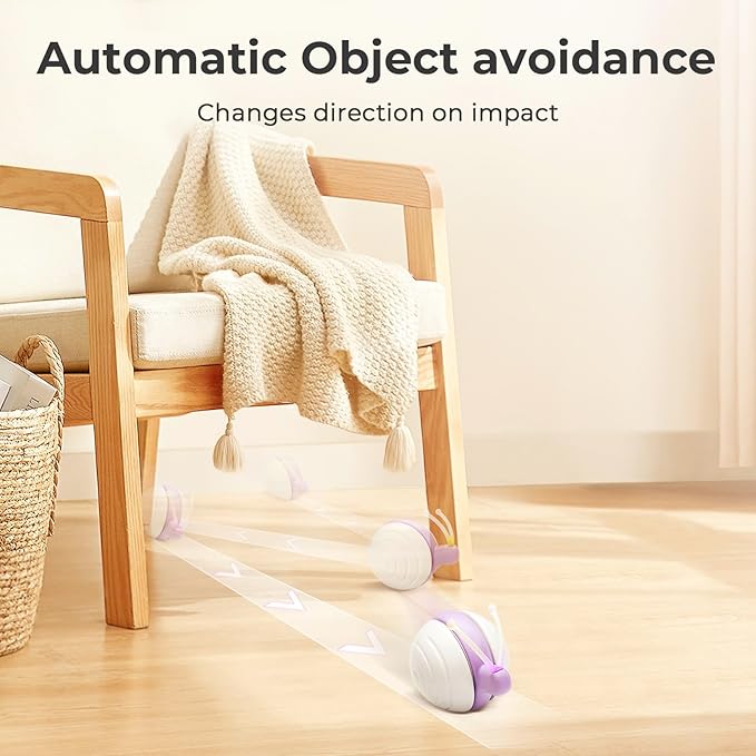 Cheerble Smart Interactive Cat Toy for Indoor Cats Kitten, [2024 Upgraded] Wicked Snail, Kitten Toys, Automatic Cat Toy with LED Lights, DC Rechargeable Moving Cat Toy, Smart Sensing Electric Cat Toy