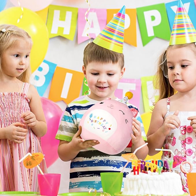 Cat Plush Toy Birthday Decor Pink Cat Plushies Pillow Cat Stuffed Animal Soft Plushie Gifts for Girlfriend Kids Girls Boys 13.7”(Large Cat Plush)