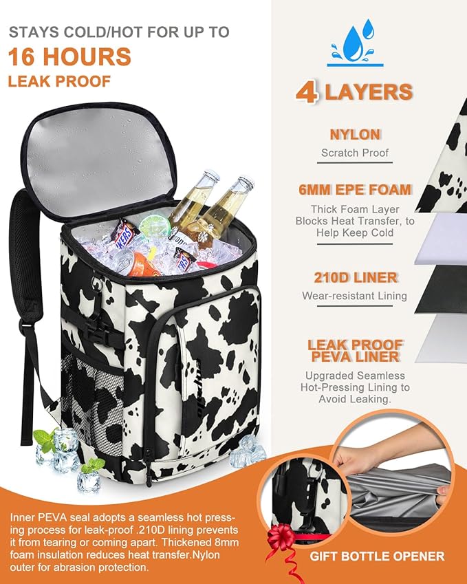 Capolo 36/45 Cans Cooler Backpack Insulated Waterproof for Women Men Lunch Backpack Coolers Leak Proof Soft Cooler Bags