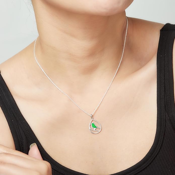 Boma Jewelry Sterling Silver Bird Necklace, 16 inches