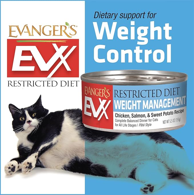 Evanger's EVX Restricted Diet: Weight Management Canned Cat Food - 24, 5.5 oz Cans