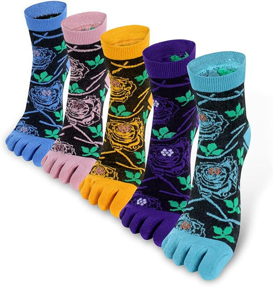 Benefeet Sox Toe Socks Women Men Cute Cat Five Finger Socks for Girls Colorful Cotton Ankle Athletic Running Socks with Toes