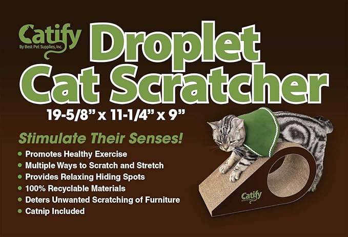 Catify by Best Pet Supplies, Inc., Inc., Inc., Droplet Cardboard Cat Scratcher with Catnip (CTM-07)