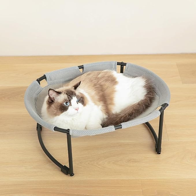 Cat Bed, Breathable Cat Hammock, Free-Standing Elevated Cat Bed for Indoors and Outdoors, Easy Assembly Cat Hammock Bed with Removable Washable Mesh for Cats up to 30 lbs, 20 in x 16.5 in x 8 in
