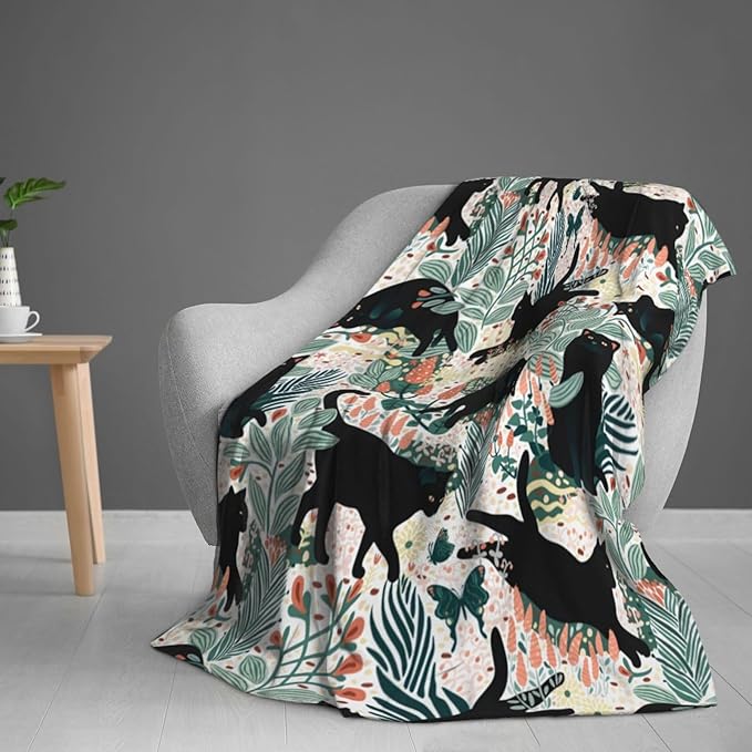 Fleece Throw Blanket for Couch, Sofa, Car, Bed, 60"x50" Cozy Soft Lightweight Fuzzy Flannel Warm Blanket Suitable for All Seasons (Cat)