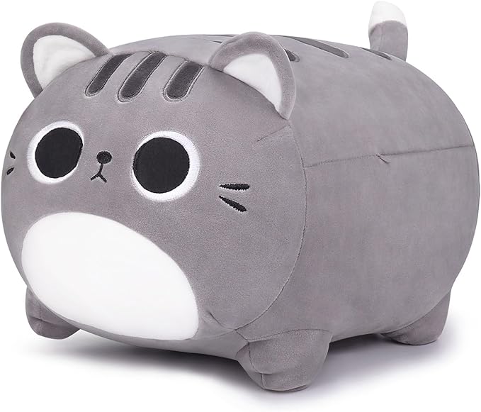 Auspicious beginning Grey Cat Plush Toy-20'' Cat Stuffed Animal, Kawaii Cat Plush Pillow Cat Plushie Soft Cat Sofa Pillow, Stuffed Cat Toys Room Decoration Birthday Gifts for Kids Girls Boys