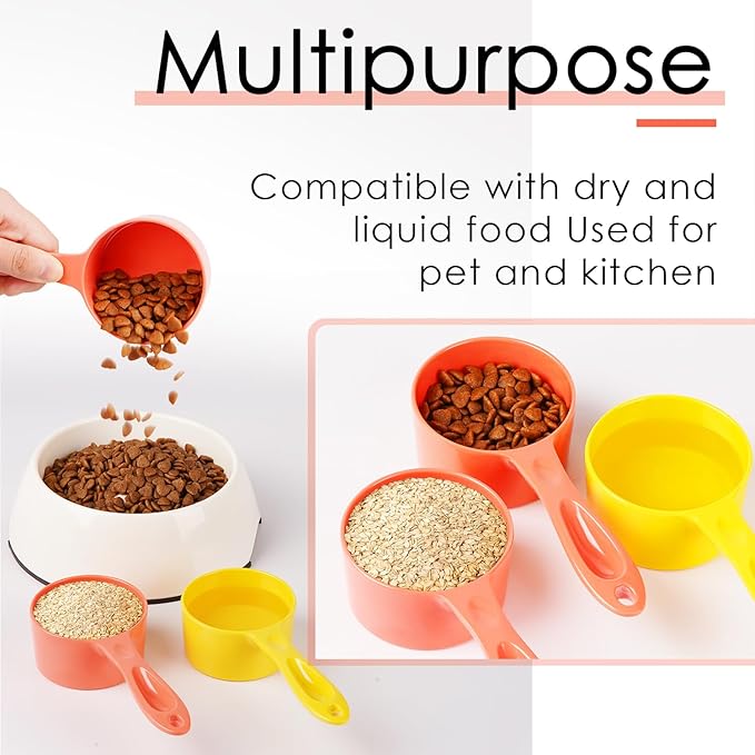 SUPERDESIGN Dog Food Scoop Cat Food Scoop Ice Scoop Flour scoop Candy scoops Dry Measuring Cup Plastic Scoop for Canisters and Freezer 1/2 Cup Food Grade Melamin (Tomato ½ Cup)