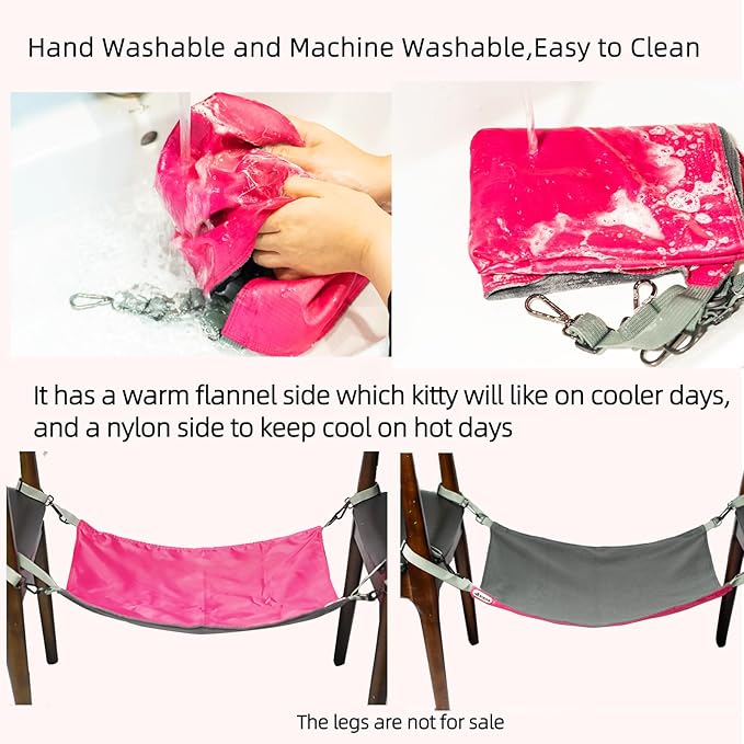 Cat Hammock,Cat Hammock for Cage,Washable Soft Outdoor Cat Mat,Waterproof Cooling Kittens Pad,Small Animals Hammock for Cats (Large, Red)