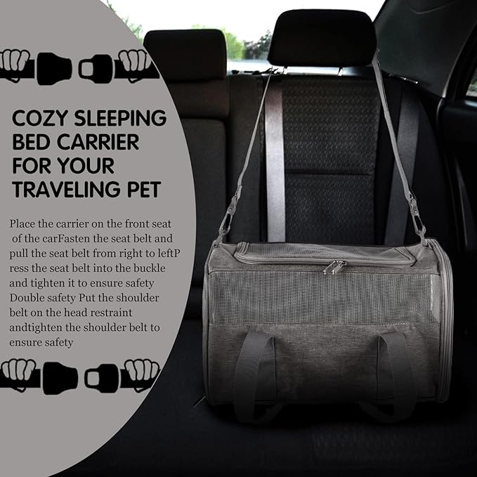 Carriers Soft-Sided Large Pet Carrier for Cats Dogs Small Animals Up to 35Lbs,Top Load Carrier,Ventilated Design,Portable Cat Carrier Airline Approved(X-Large, Grey)