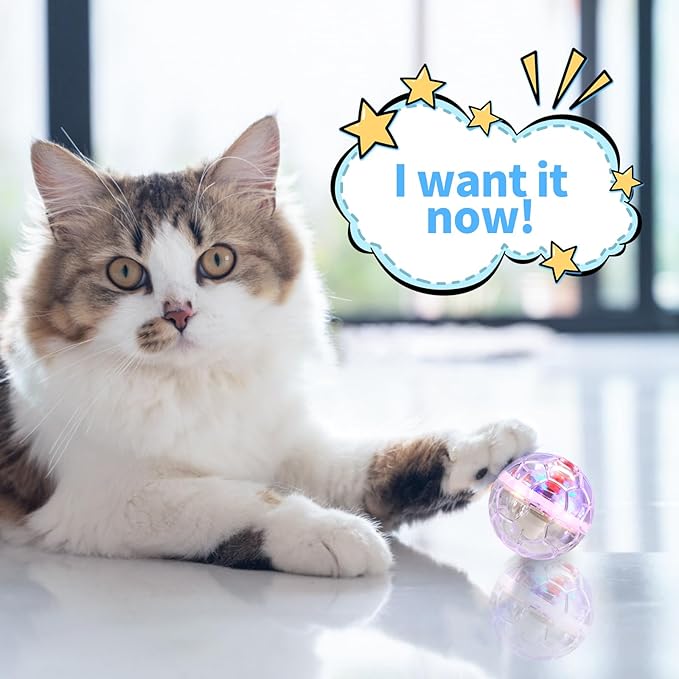 18 Piece Light Up Cat Balls Ghost Hunting Equipment, Indoor Motion-Activated Magic Cat Ball, Plastic Glowing Pet Toys