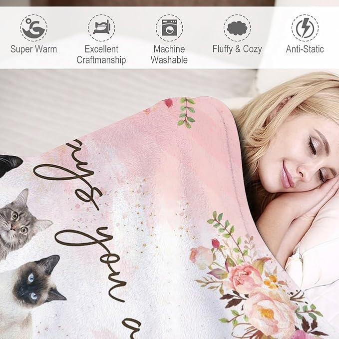 Cat Blanket Cat Gifts for Girls Boys Woman Kids Cat Lover God Says You are Throw Blankets Soft Blanket Warm Fleece Flannel Plush Blankets for Bed Sofa Couch 60"x80"
