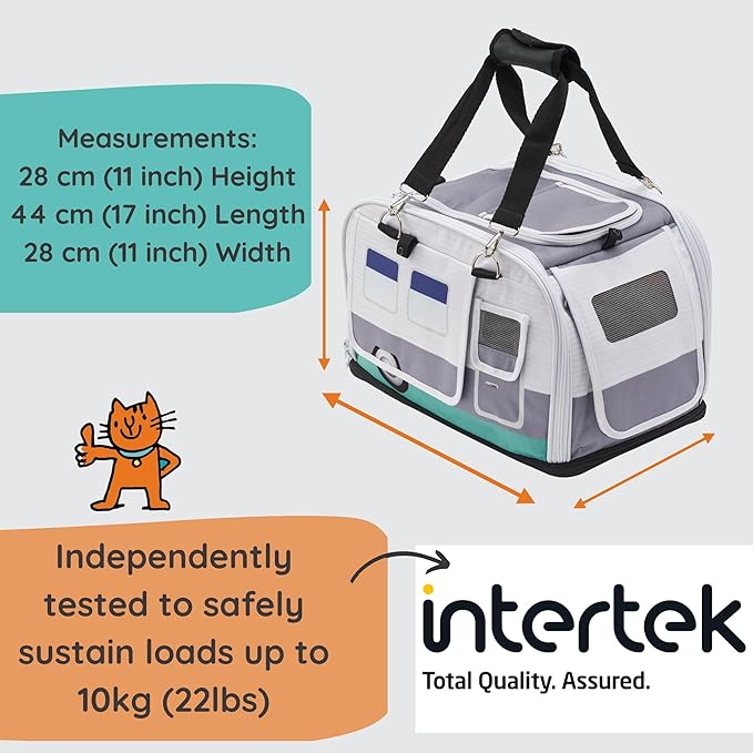 2-in-1 Premium Cat Carrier & Hideaway. Calming Carrier for Anxious Cats. Recommended by Veterinarians. Airline Approved, Soft-Sided, Expandable & Collapsible,17" x 11" x 11", Easy to Clean