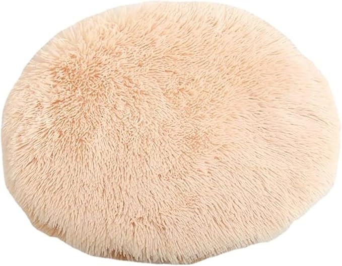 Plush Cat Dog Cushion,Round Pet Warm Mat, PP Cotton Soft and Comfortable for Living Room