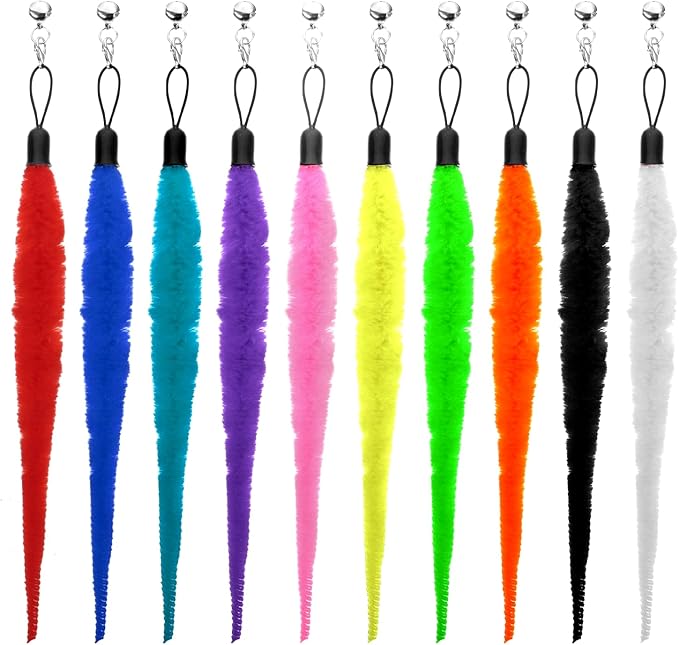 10 Packs Cat Worm Toy Refills Cat Wand Replacement Worms Interactive Cat Wand Replacement Cat Toys Interactivefor Teaser Play and Chase Exercise with Kitten(Multi Colored)